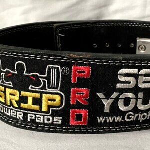 Grip Power Pads Pro Weight Lifting Belt Heavy Clip Buckle Size Medium 30-36